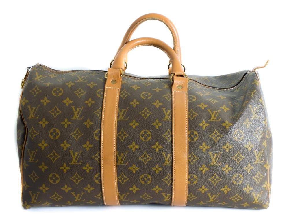 Appraisal: LOUIS VUITTON FRENCH COMPANY MONO DUFFELTravel in style with this