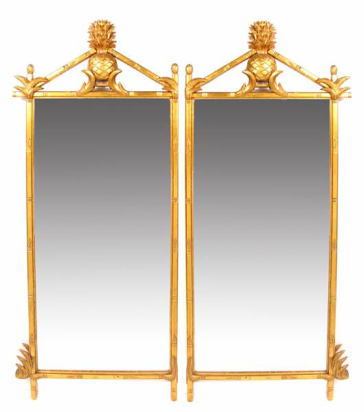 Appraisal: A contemporary giltwood and composition mirrored floor screen height ft