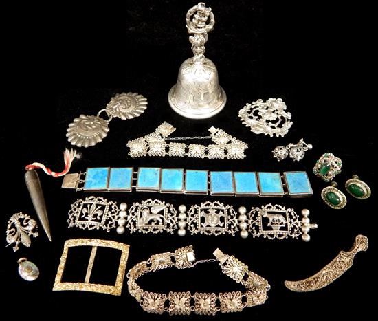 Appraisal: JEWELRY fourteen silver pieces all tested or stamped Set of