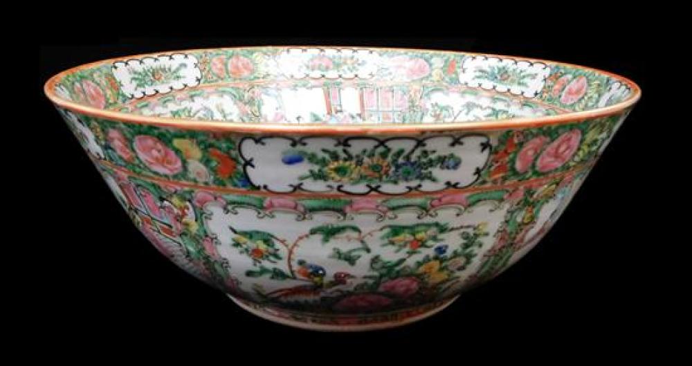 Appraisal: ASIAN Chinese Export Rose Medallion punch bowl late th th