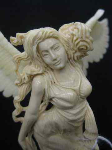 Appraisal: Carved Bone Figurine of an Angel wing span '' ''