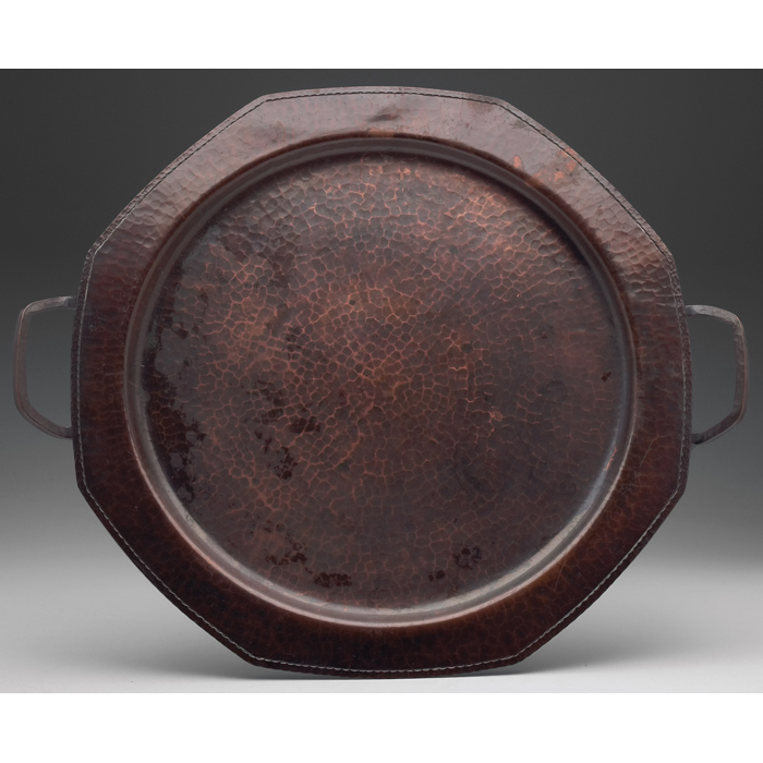 Appraisal: Roycroft tray octagonal and double handled shape in hammered copper