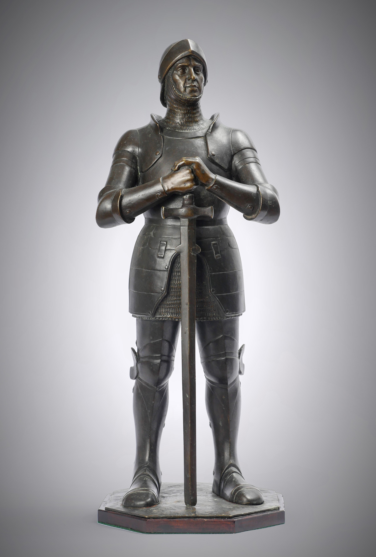 Appraisal: SEIFERT Victor Heinrich Austrian - Teutonic Knight with Sword Bronze