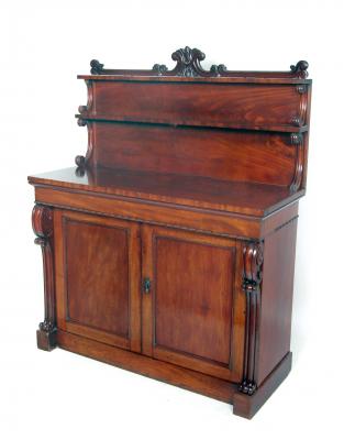 Appraisal: AN EARLY VICTORIAN MAHOGANY CHIFFONIER the raised back with leaf