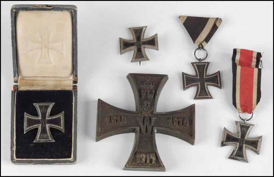 Appraisal: FOUR WORLD WAR I GERMAN IRON CROSS ORDER MEDALS One