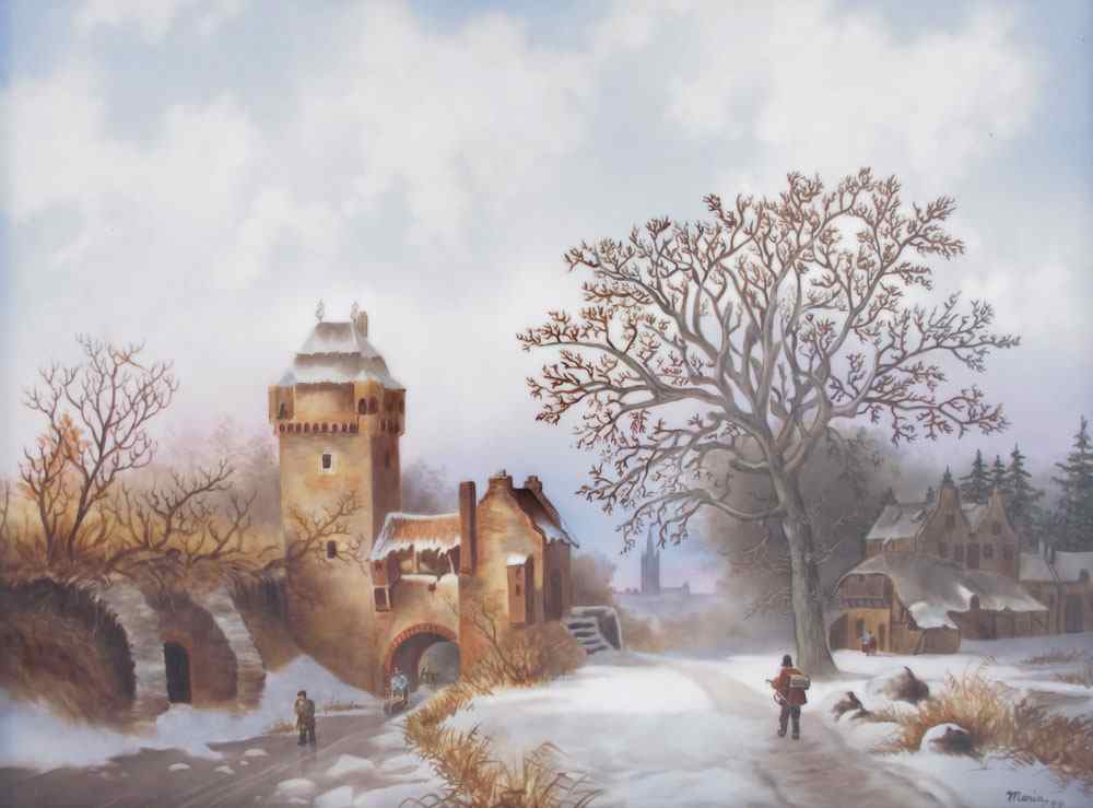 Appraisal: SALDARRIAGA Maria American th C Dutch Winter Landscape with Figures