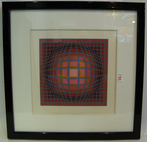 Appraisal: VICTOR VASARELY COLOR LITHOGRAPH Hungarian French - titled Title C