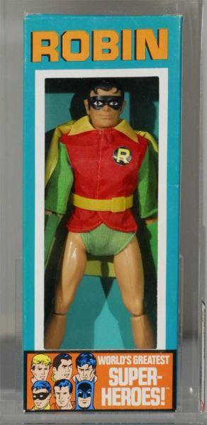 Appraisal: Mego Superheroes Robin Action Figure Description Window box ID Condition