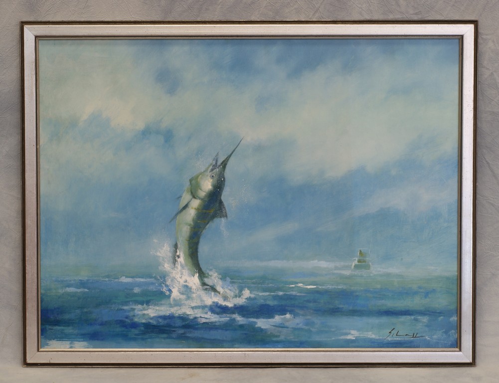 Appraisal: Ralph Scharff American DE - gouache w c Blue Marlin