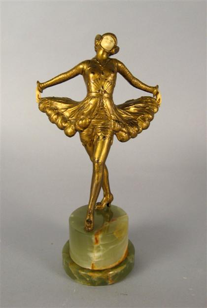 Appraisal: German gilt metal and ivorine figure of a dancer after