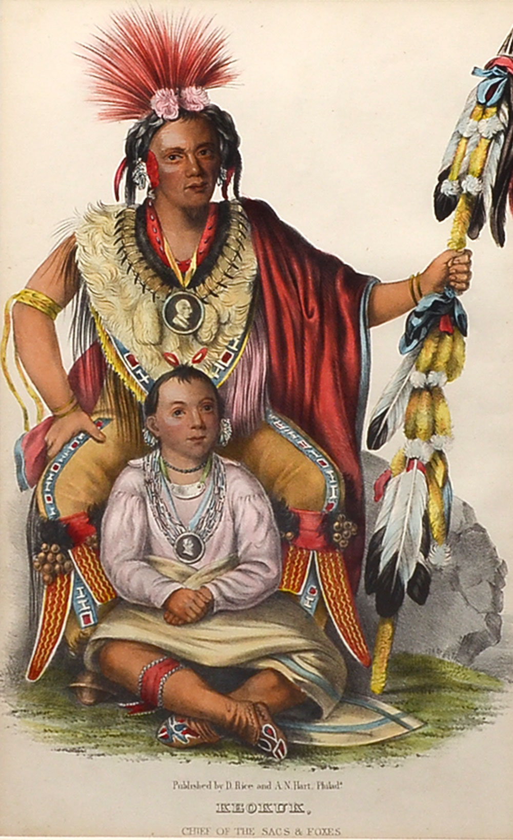 Appraisal: MCKENNEY AND HALL INDIAN LITHOGRAPH ''KEOKUK Chief of The Sacs