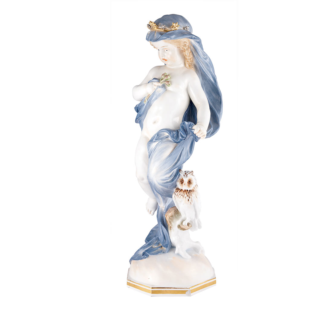 Appraisal: Meissen Gilt Decorated Porcelain Allegorical Figure Emblematic of Night Modeled