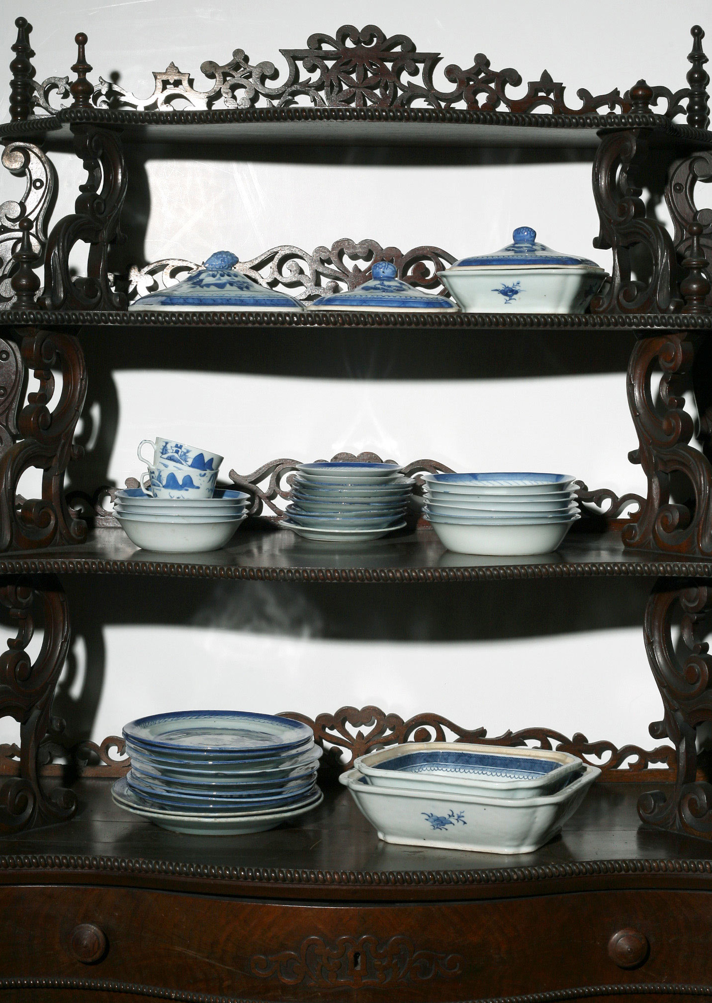 Appraisal: COLLECTION OF CANTON TABLEWARES Including plates soup bowls cups and