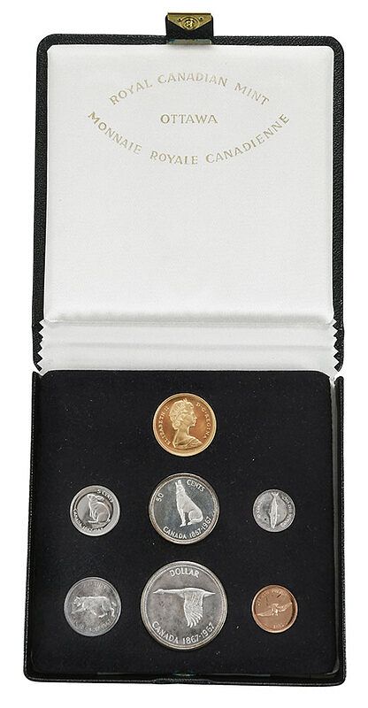 Appraisal: Canadian Centennial Set with Gold seven coin set one year