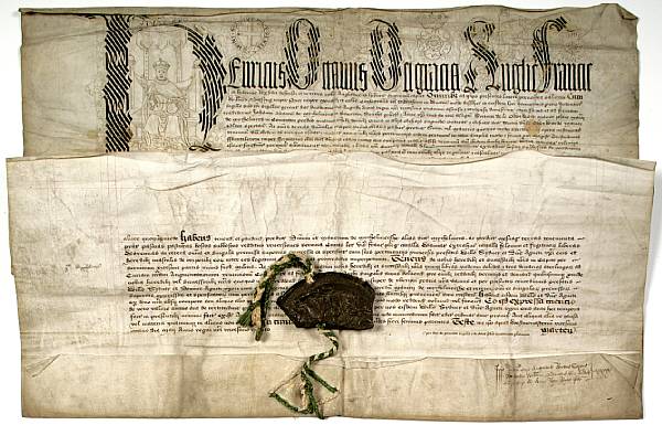 Appraisal: World Figures Letters Patent of Henry VIII bearing an initial