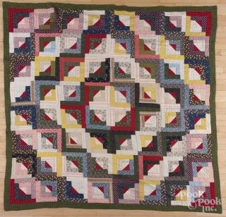 Appraisal: Pieced log cabin quilt late th c '' x ''