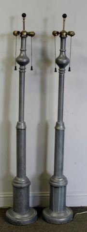 Appraisal: Pair of Stiffel Lamp Post Floor Lamps Partial label to