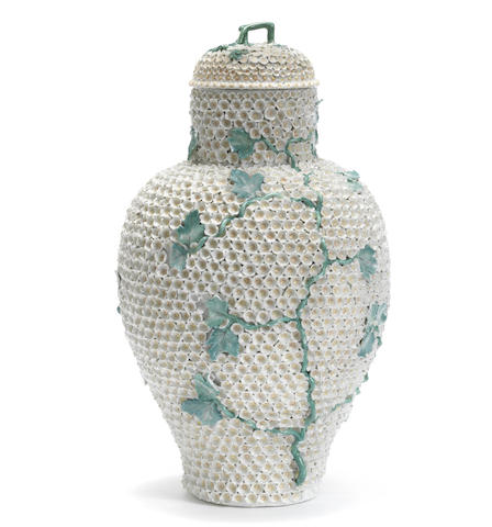 Appraisal: A rare Meissen 'Schneeballen' vase and cover circa Modelled by