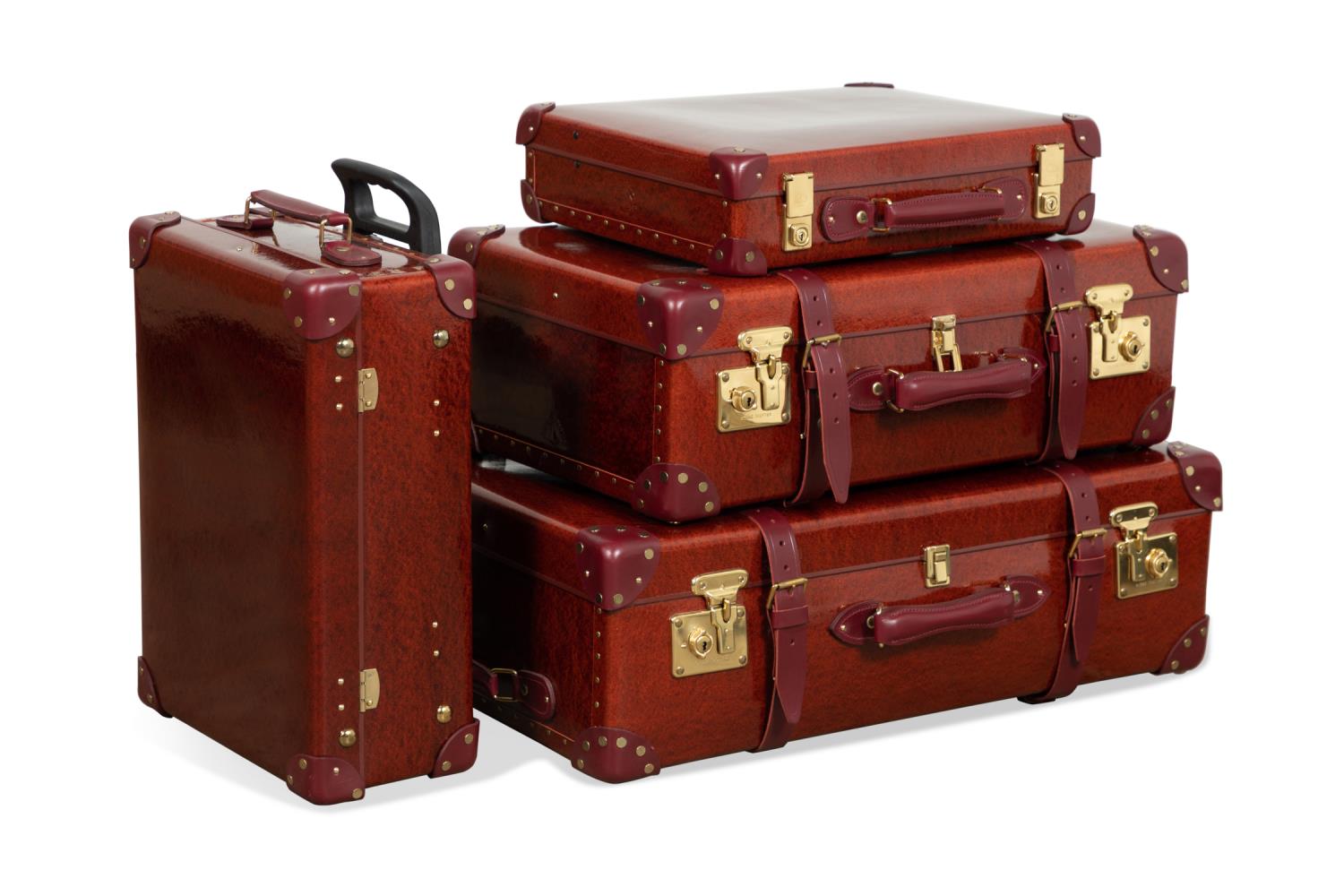 Appraisal: PC GLOBE-TROTTER VINTAGE CENTENARY LUGGAGE SET Four piece Globe-Trotter vintage