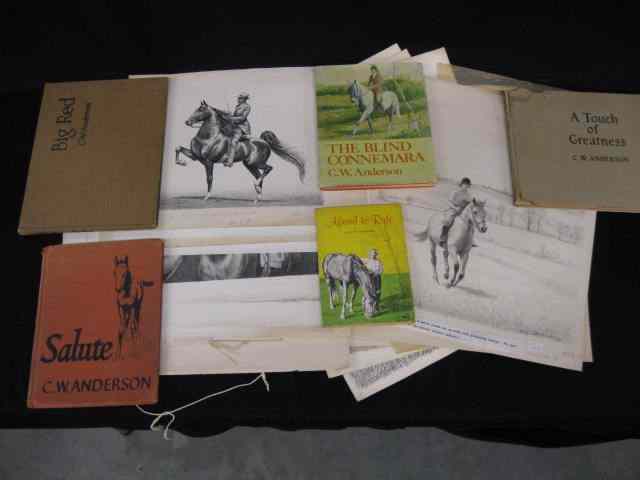 Appraisal: Original L W Anderson Equestrian Drawings different along with artist