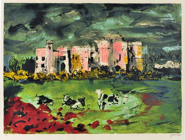 Appraisal: JOHN PIPER - Carew Castle screen print pencil signed in