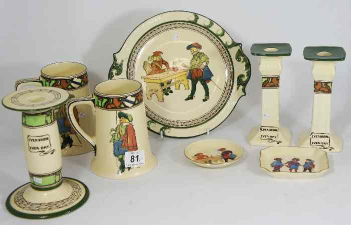 Appraisal: Royal Doulton Musketeer Seriesware to include pair of Candlesticks restored