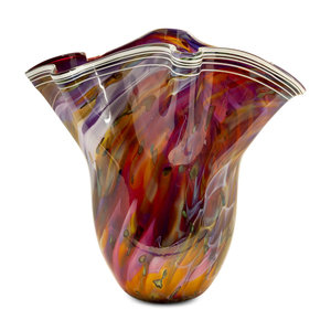 Appraisal: Paul Allen Counts American th Century Handkerchief Vase glass with