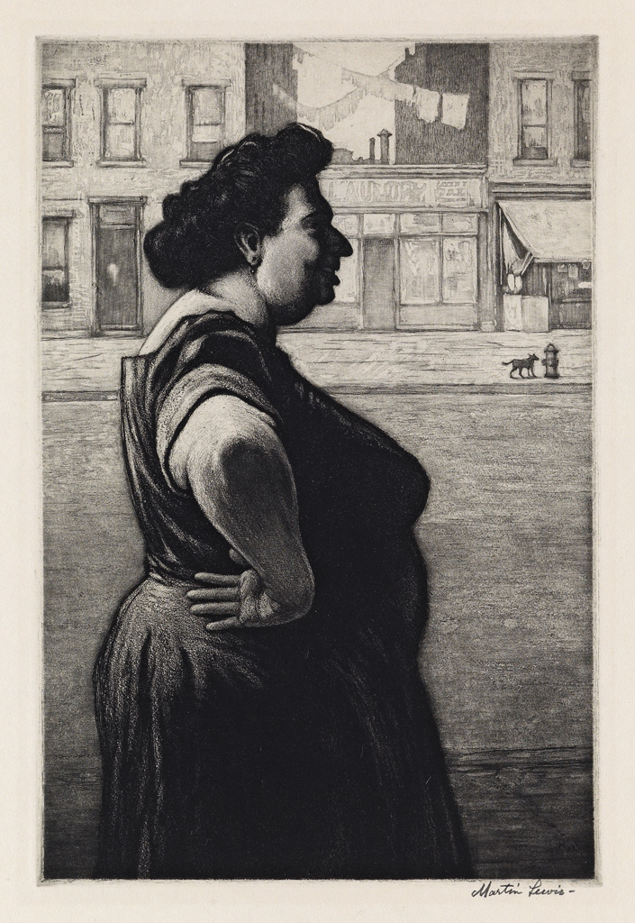 Appraisal: MARTIN LEWIS Boss of the Block Etching and aquatint circa