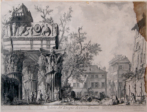 Appraisal: Veduta del Tempio di Giode Tonante Piranesi Giovanni Battista Italian