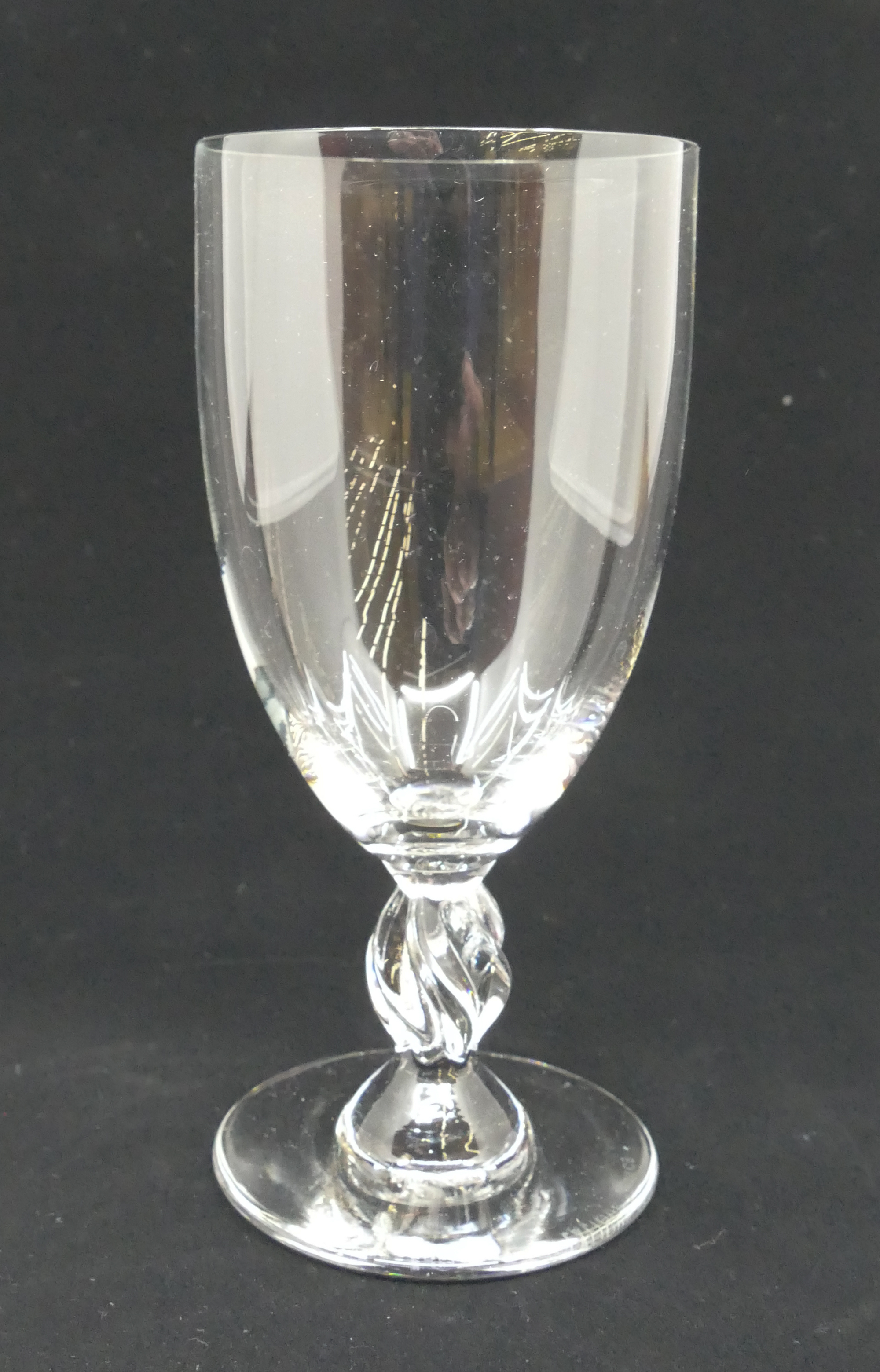 Appraisal: pc Lalique Crystal 'Frejus' Twist Handle Wine Glasses Signed 'Lalique