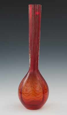 Appraisal: A Large Waterford Ruby Red Glass Evolution Vase Of bulbous