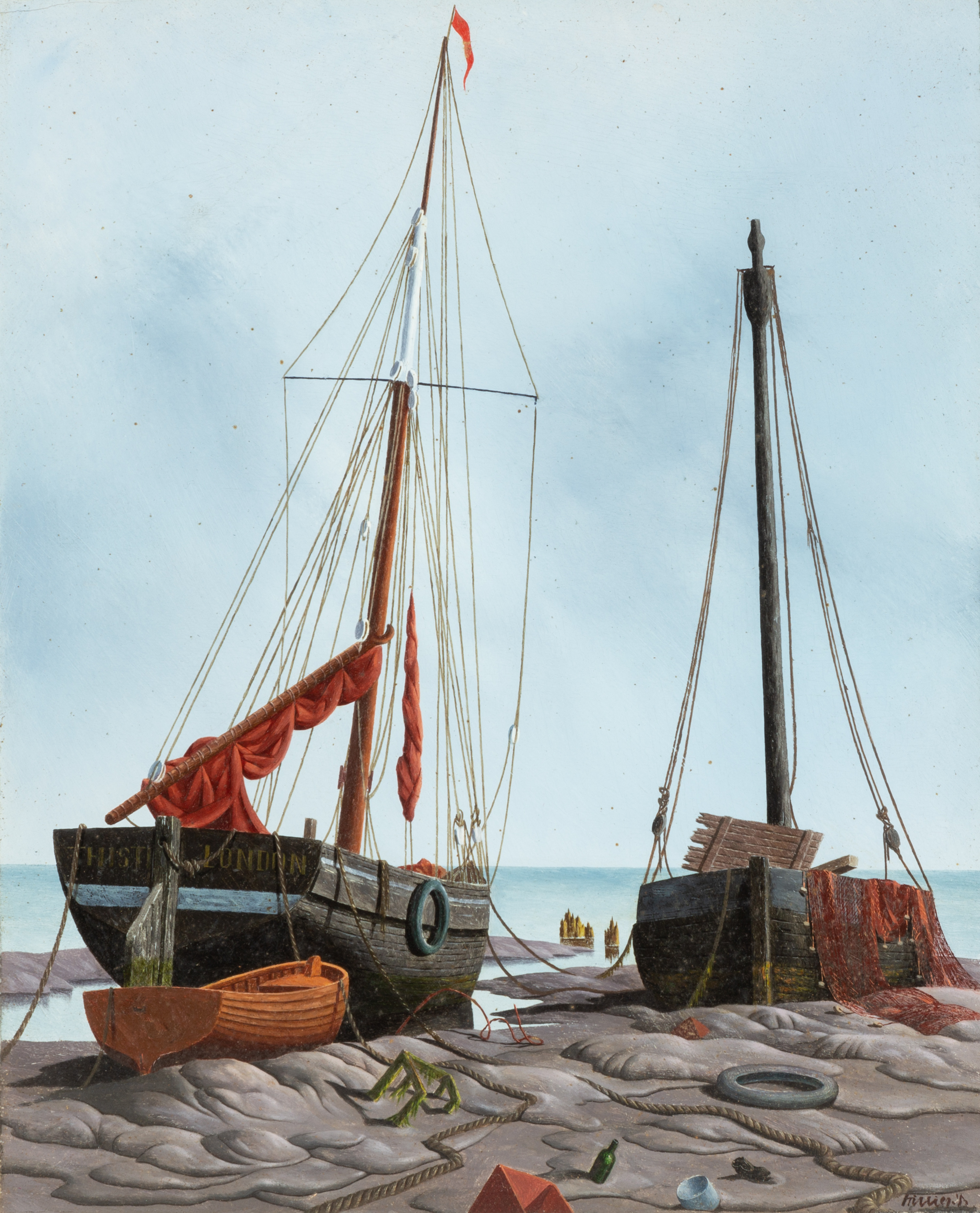 Appraisal: TRISTRAM PAUL HILLIER ENGLISH - THE MUD BERTH oil on