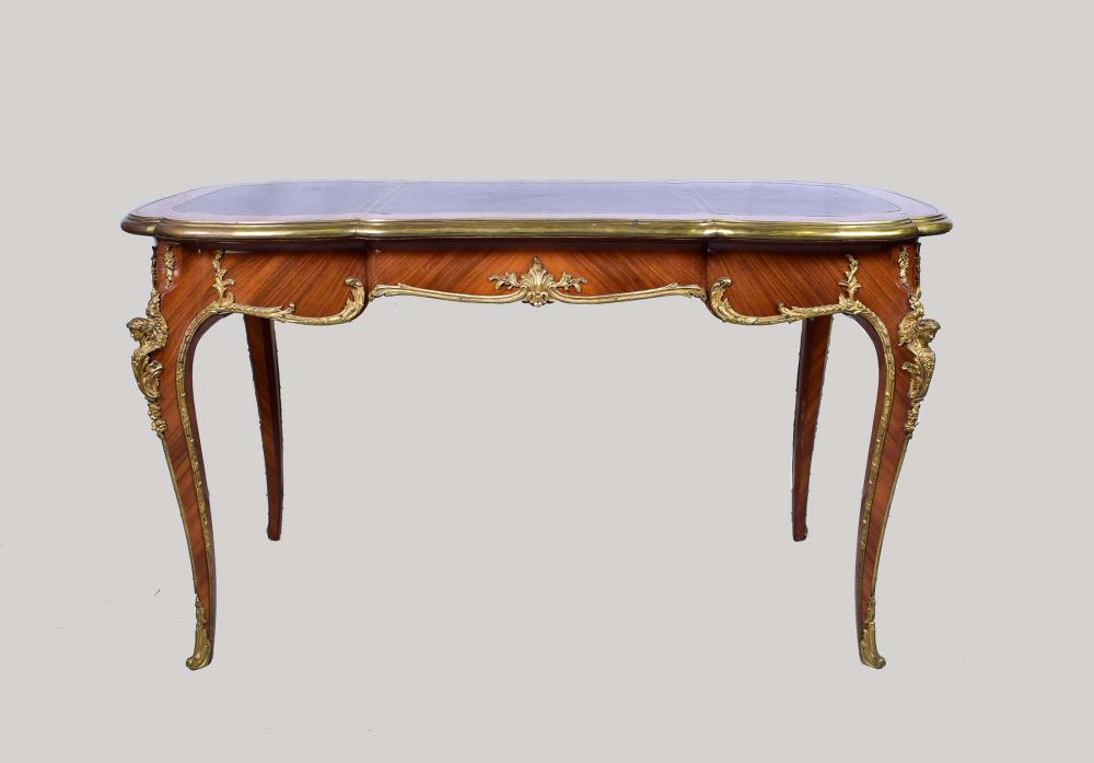 Appraisal: LOUIS XV STYLE INLAID TOP BUREAU PLATLOUIS XV STYLE INLAID