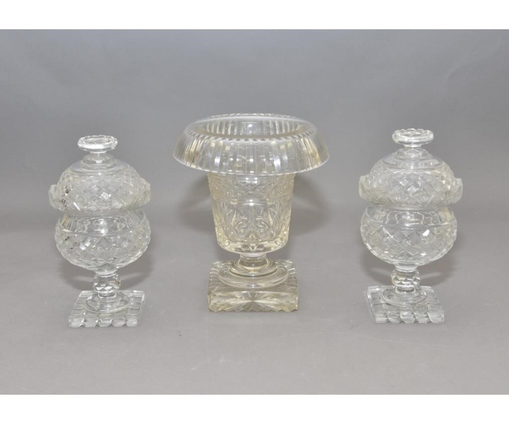 Appraisal: Crystal glass vase circa h x dia with small flea