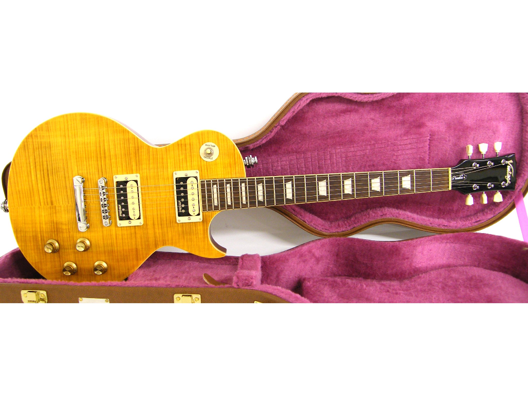 Appraisal: Vintage Paradise electric guitar flame amber finish electrics appear to