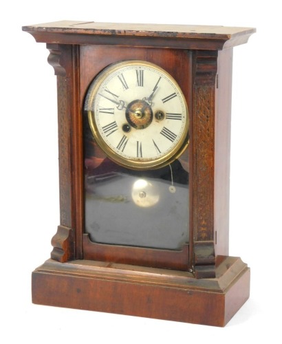 Appraisal: A late thC German mahogany cased mantel clock with a