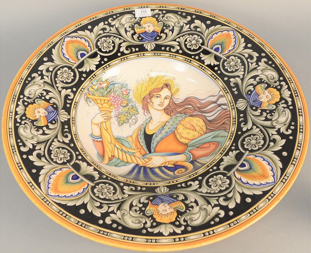 Appraisal: Italian Majolica Deruta deep charger marked on reverse 'Sberna Deruta