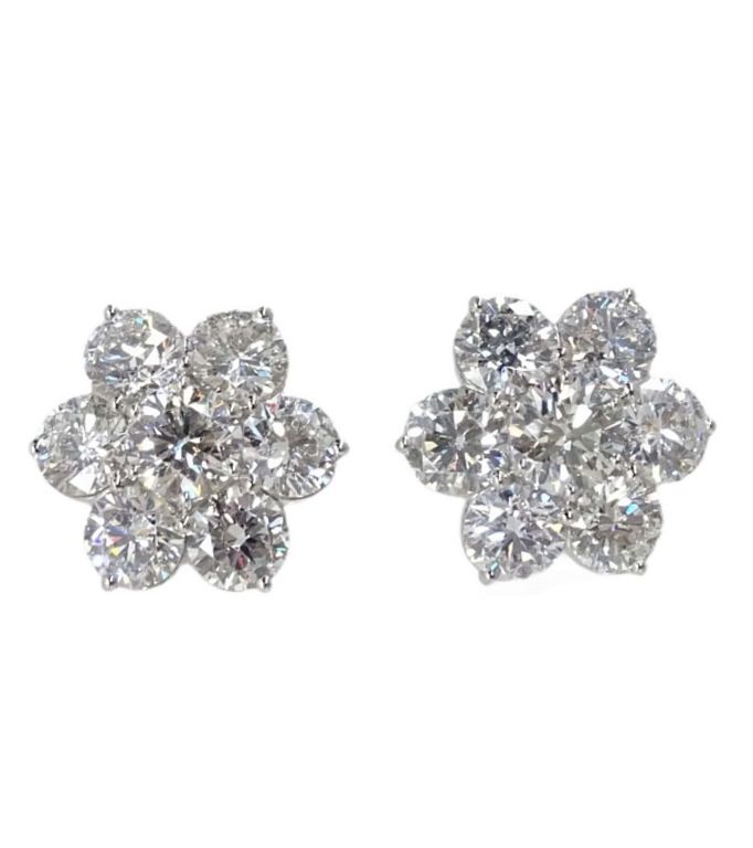 Appraisal: ct Diamond Burst Earrings ct Diamond Burst Earrings Round Brilliant