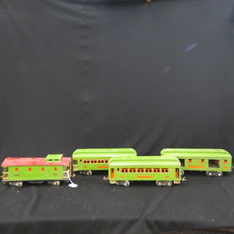 Appraisal: Early Lionel Tin Train Cars pullman observation railway mail caboose