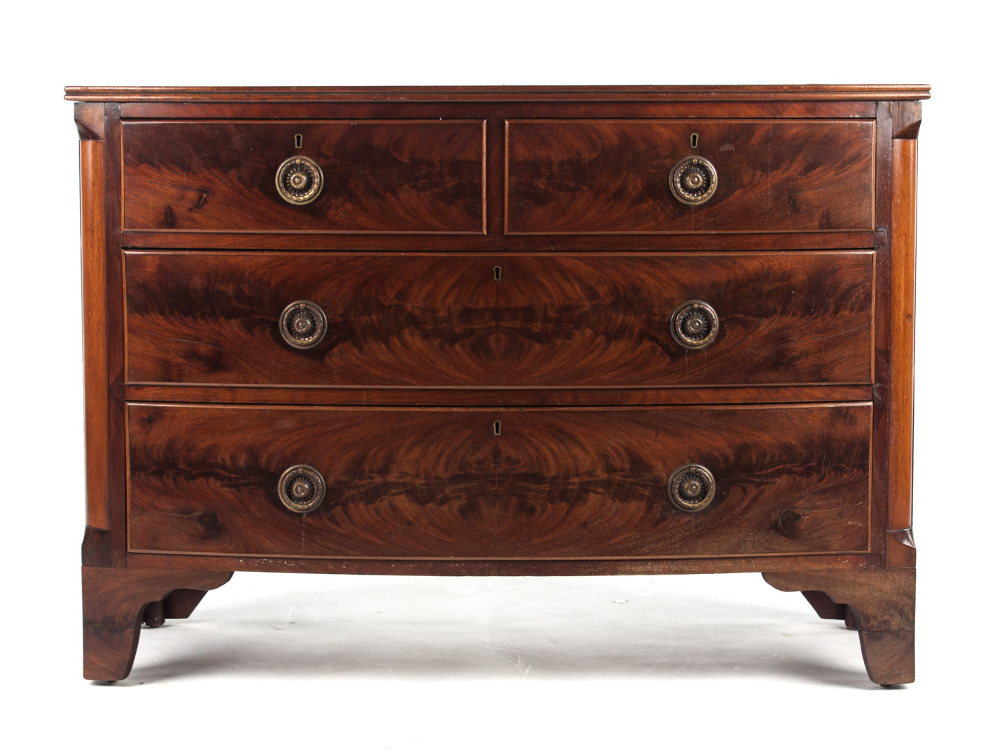 Appraisal: George III style mahogany chest th century two drawer over