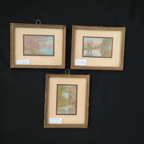 Appraisal: Wallace Nutting Miniature Prints beautiful landscape with ponds or stream