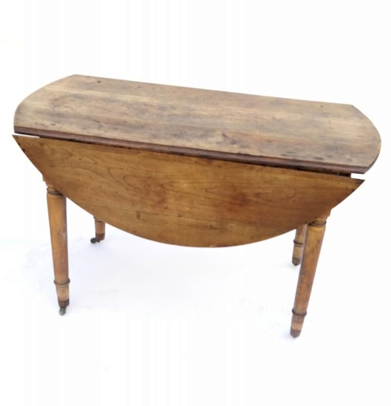 Appraisal: American Oak Drop Leaf Table Antique American oak single-drawer table