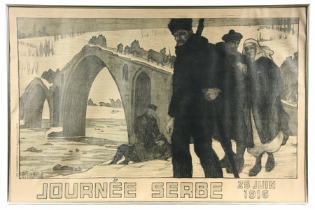 Appraisal: RARE FRENCH WWI WAR POSTER - 'Journee Serbe Juin '