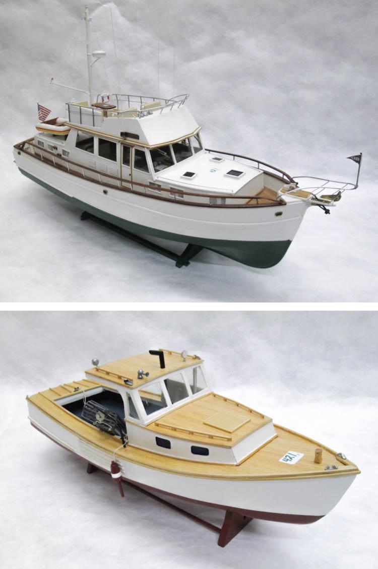 Appraisal: TWO HAND CRAFTED BOAT MODELS L lobster boat the Sweet