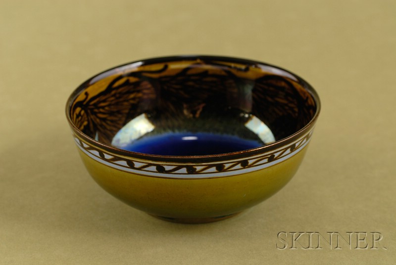 Appraisal: Pilkington's Royal Lancastrian Bowl England c green exterior blue center