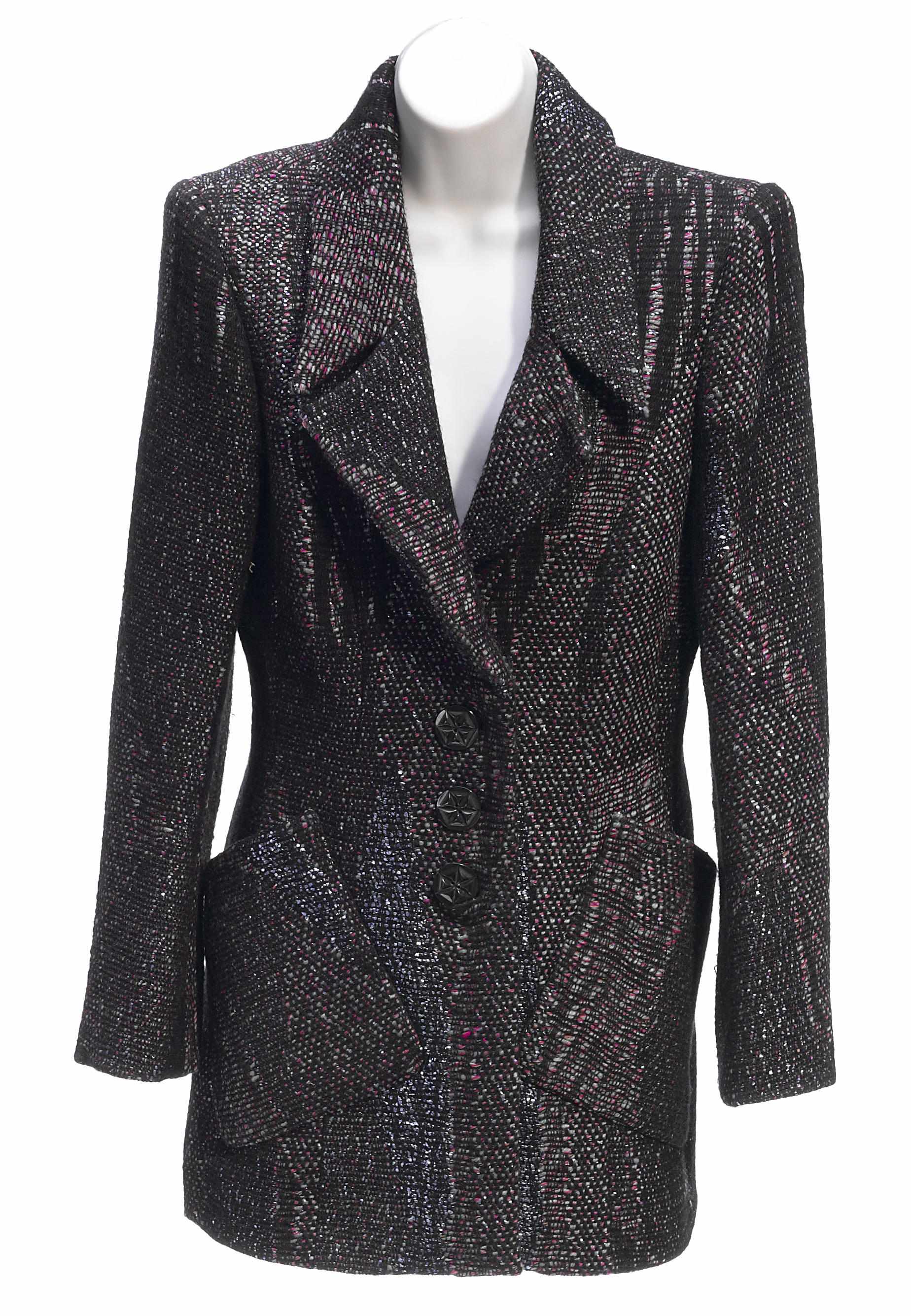 Appraisal: A Christian Lacroix black and multicolored tweed jacket size