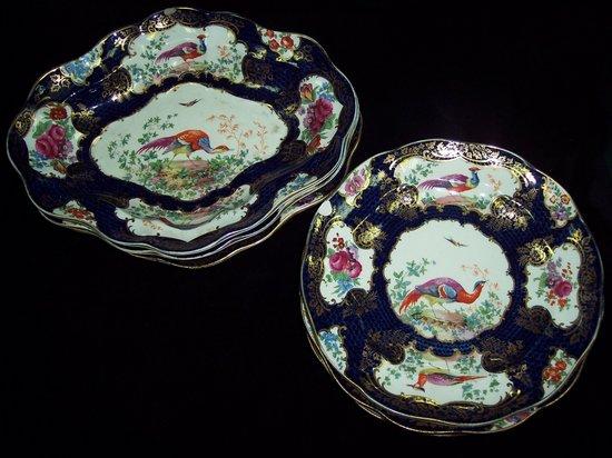 Appraisal: A Booths dessert service of nine pieces transfer printed exotic