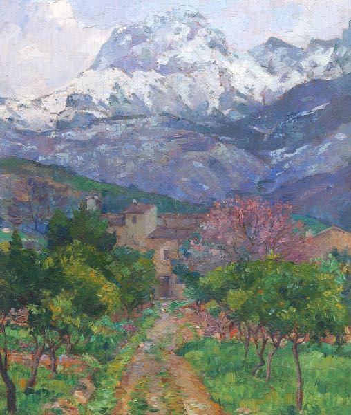 Appraisal: ABEL WARSHAWSKY AMERICAN - x Spring Majorca Oil on wood