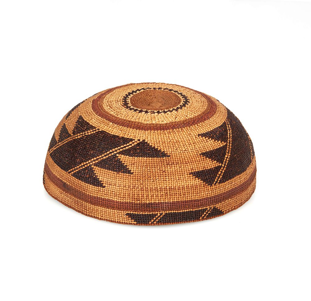 Appraisal: Hupa Hat Hua hat with geometric step weaving Dimensions h