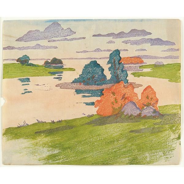 Appraisal: ARTHUR WESLEY DOW American - Color woodblock print Flood Tide